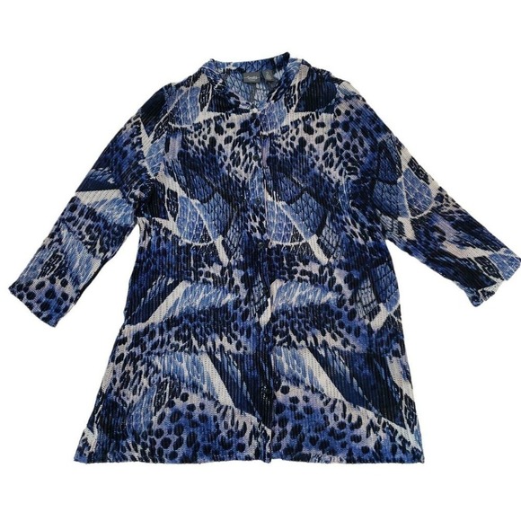 Travelers by Chico's ~Woman Size 2 (Large) ~Multicolor Print Button Front Top - Picture 5 of 12